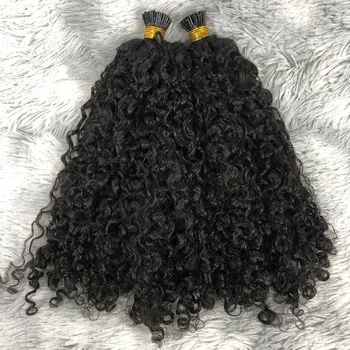 Sassy Curly I Tip Human Hair Extension Brazilian Remy Hair Microlink Pre Bonded Soft Curly Stick I Tip Hair 100g 100strands 1