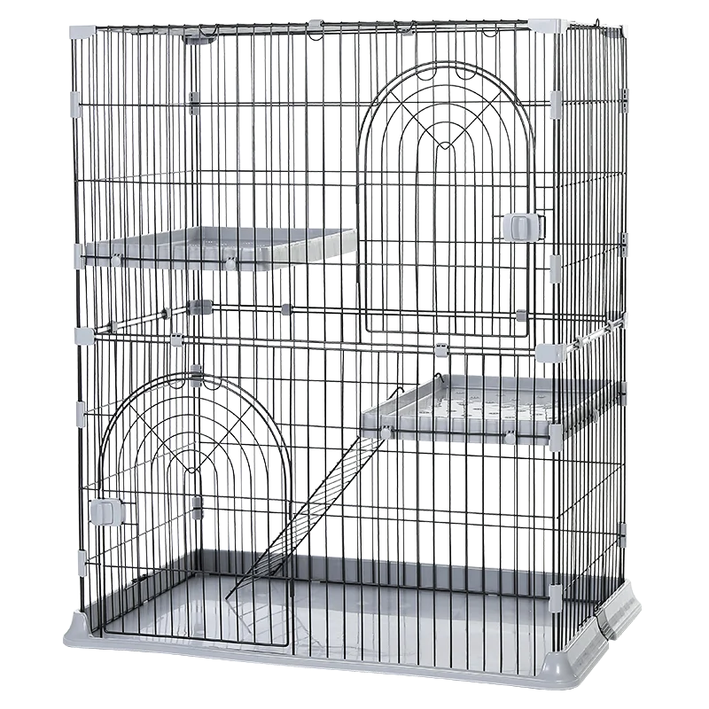 Cat Cage Home Super Large Free Space Villa Cattery Cat House Two Layer