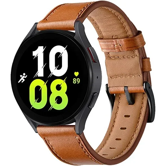 Premium 22mm Leather Watch Strap with Quick Release - Smartwatch Wristband Accessory