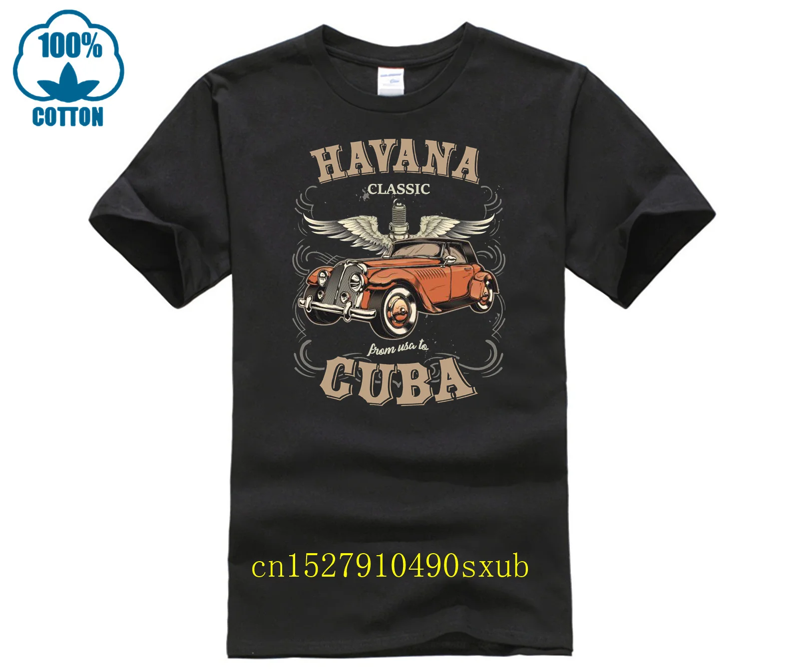 Havana Cuba Classic Car Racing Street Racing Hot Rod Racer Gifts Thomas Larch T-Shirt Da Uomo Car Moto Tee Clothes