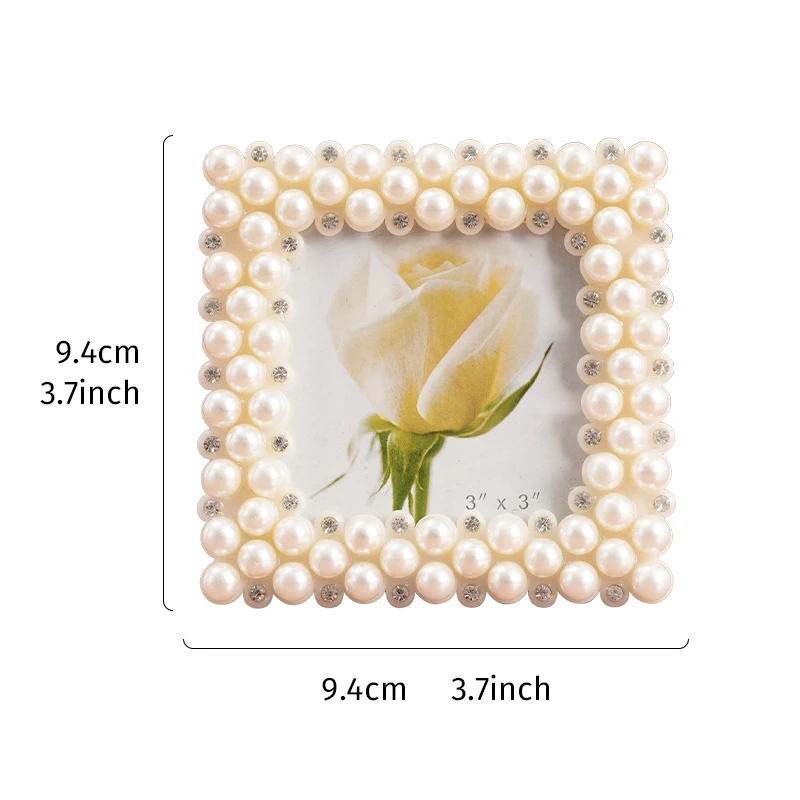 1PC, simple square pearl-shaped decorative photo frame, with a random photo frame for both horizontal and vertical use