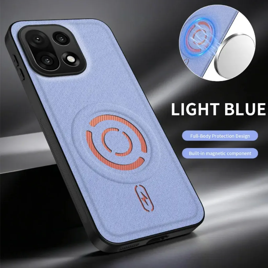 Tech Texture Magnetic Leather Phone Case - Anti-Oil Fingerprint & Shockproof Back Cover