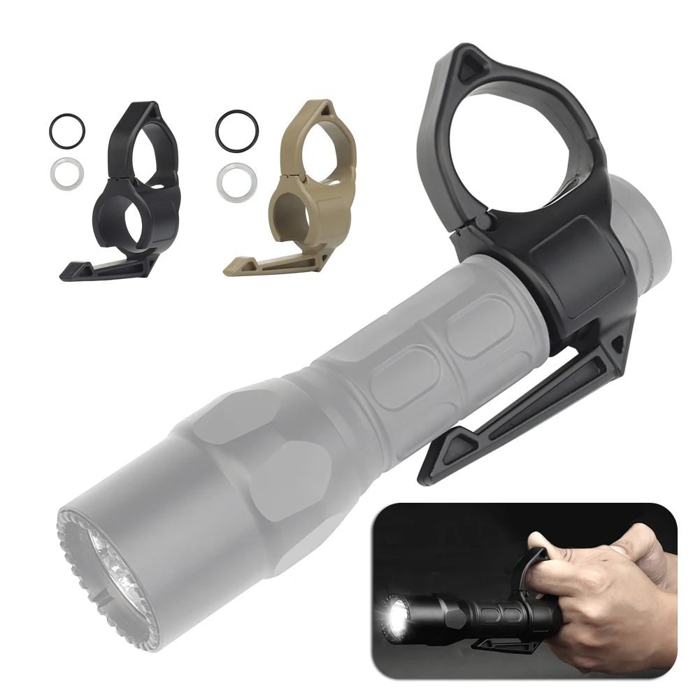 TacticalFlashlightFingerRingSwitchbackFlashlightsHolderOutdoor