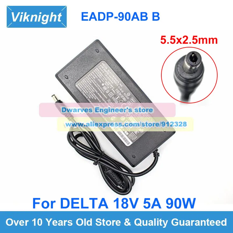 

Genuine 18V 5A 90W AC Adapter EADP-90AB B Laptop Charger For DELTA Power Supply 5.5x2.5mm Tip