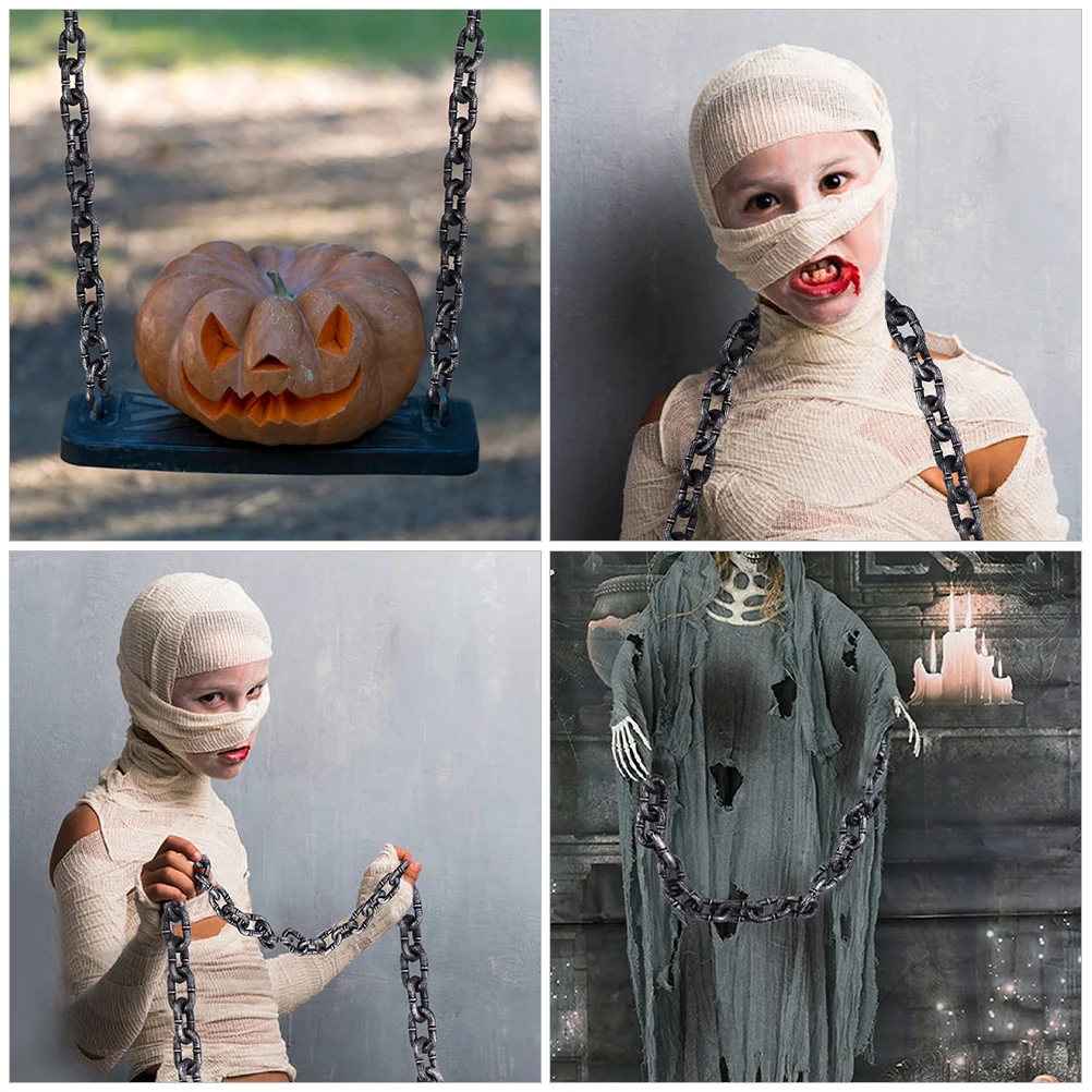 2Pcs Halloween Fetter Prop Simulation Iron Chain Prop Prisoner Chain Prop Halloween Costume Prop Decor Chain For Halloween Party 5