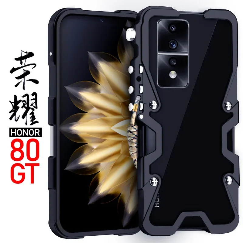 

Бронированные металлические алюминиевые чехлы для телефонов, бампер для Honor 80 Pro /80 Gt, чехол механический с черепом ручной работы