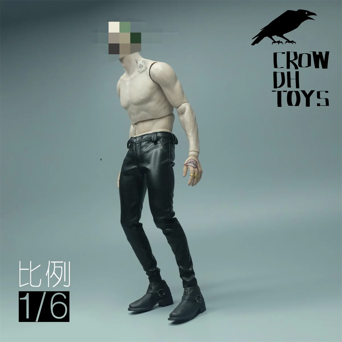 

CROW DH TOYS Trendy Tight Leather Pants with Elastic clothing for 12inch Action Figure Model
