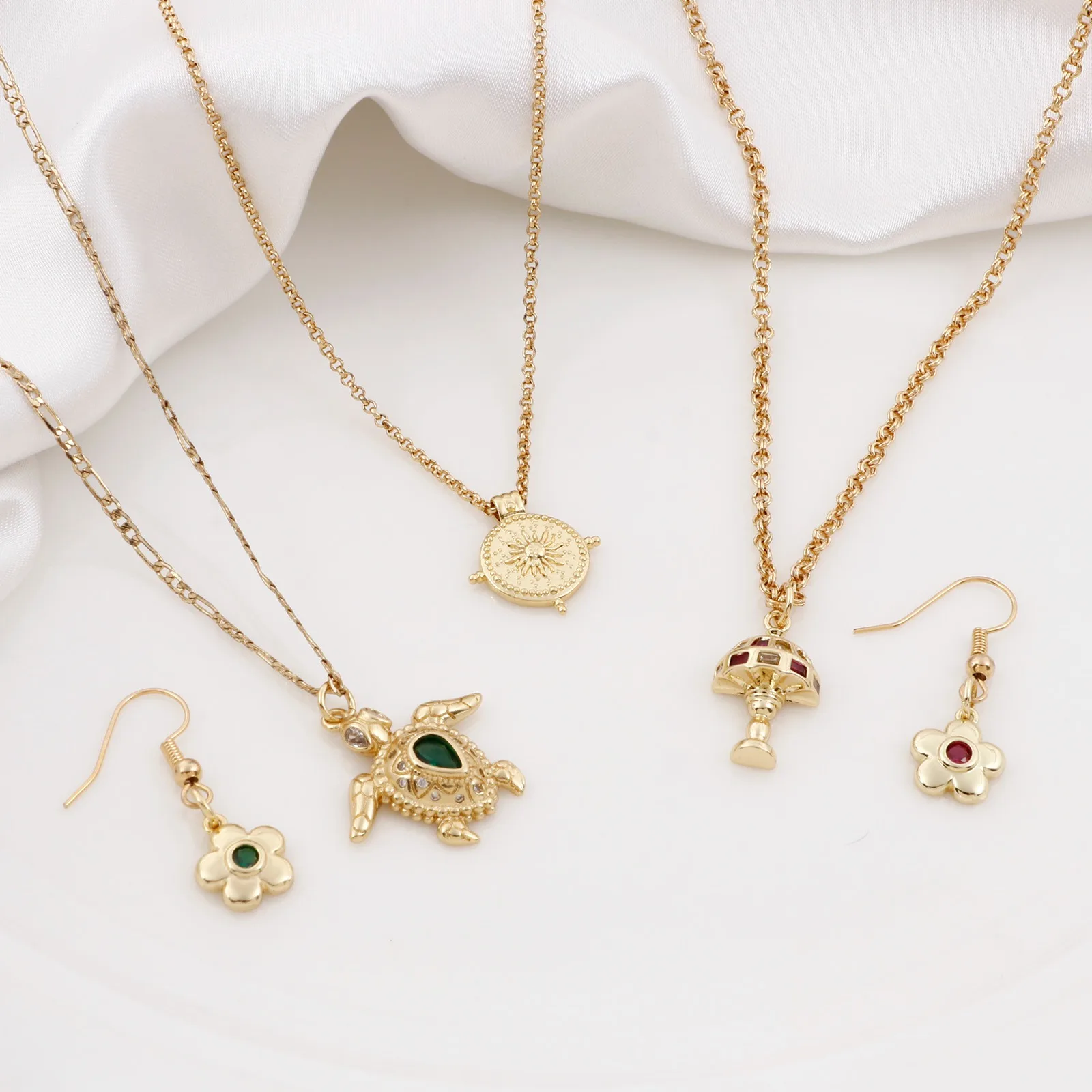 1pc Kupfer Charms Gold Farbe Meeres schildkröte Tier Blume Metall Anhänger DIY Halskette Armbänder Frauen Party Schmuck Geschenke Ergebnisse – Detail 5