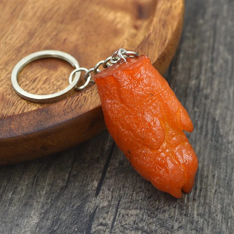 Creative Simulation Food Keychain PVC Model Gift Soft Glue Fake Braised Pork Belly Roasted Chicken food keychain