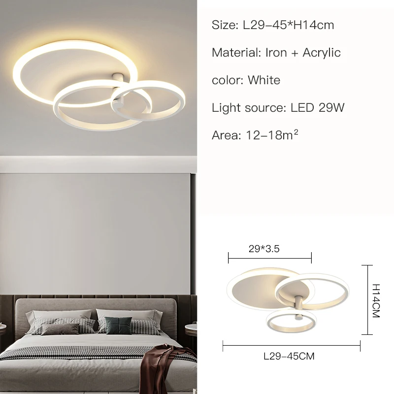 mid century modern chandelier Modern Round Ring Led Chandelier For Living Room Bedroom Dining Room Kitchen Ceiling Lamp Art Style Design Remote Control Light candle chandelier Chandeliers