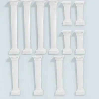 12Pcs 로마 기둥 미니 기둥 동상 세련된 홈 장식 책상 테이블 소품 조경 DIY 공예를위한 소형 로마 기둥