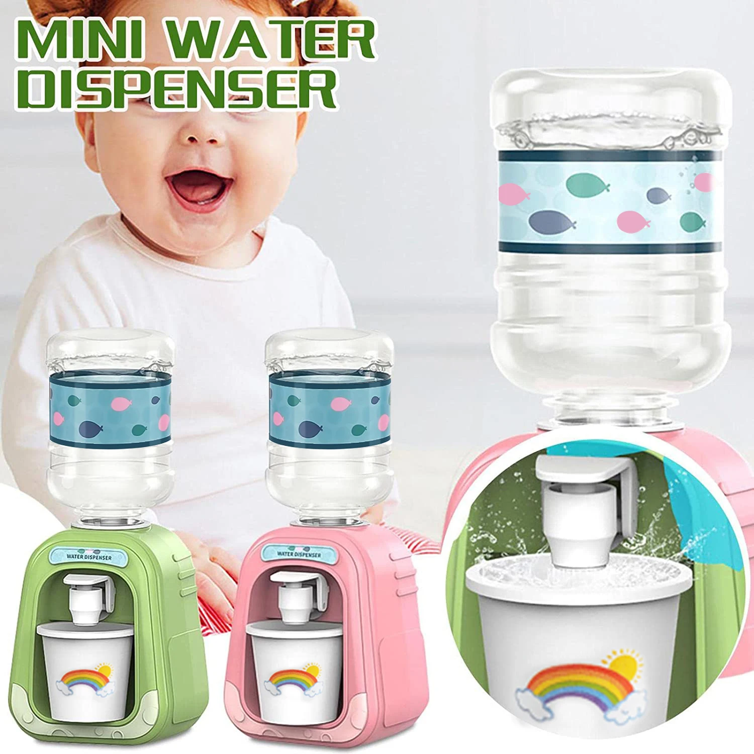 Water Dispenser Kitchen Toys Pretend Kitchen Toys Mini Children Water Dispenser Toys Cartoon Kitchen Simulation Toys Montessori Water Drinking Fountain Pretend Play Kitchen
