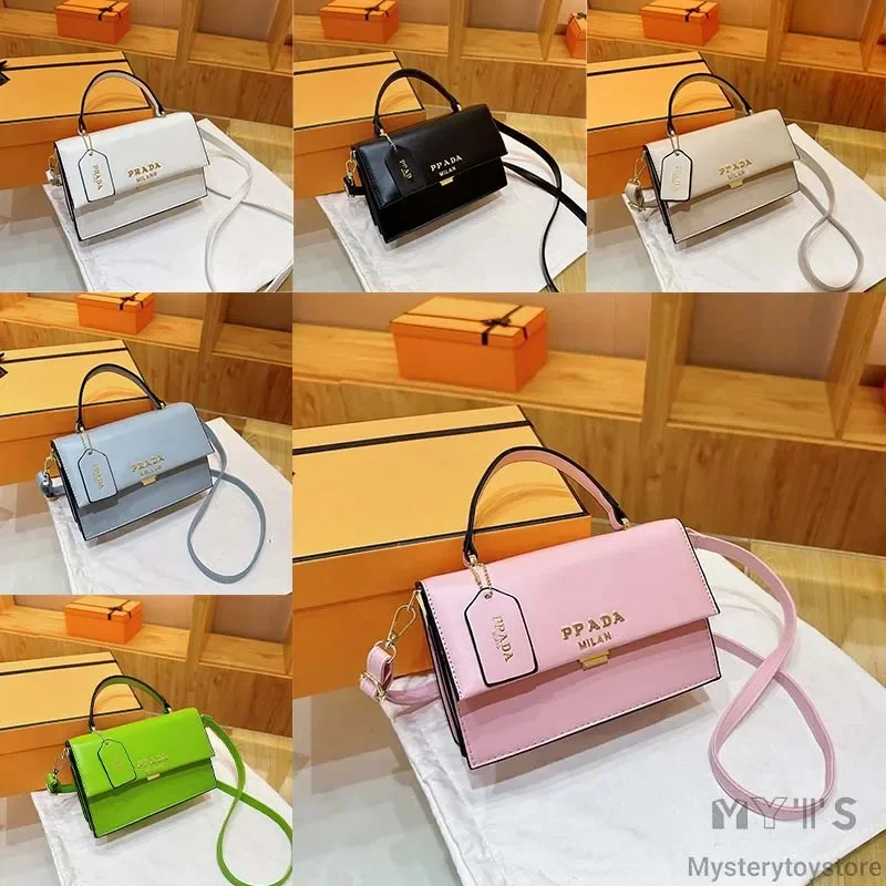 

2024 Fashion Simple Solid Color Handle Handbags One Shoulder Messenger Bags Casual Versatile Exquisite Ladies Purse Collect Gift