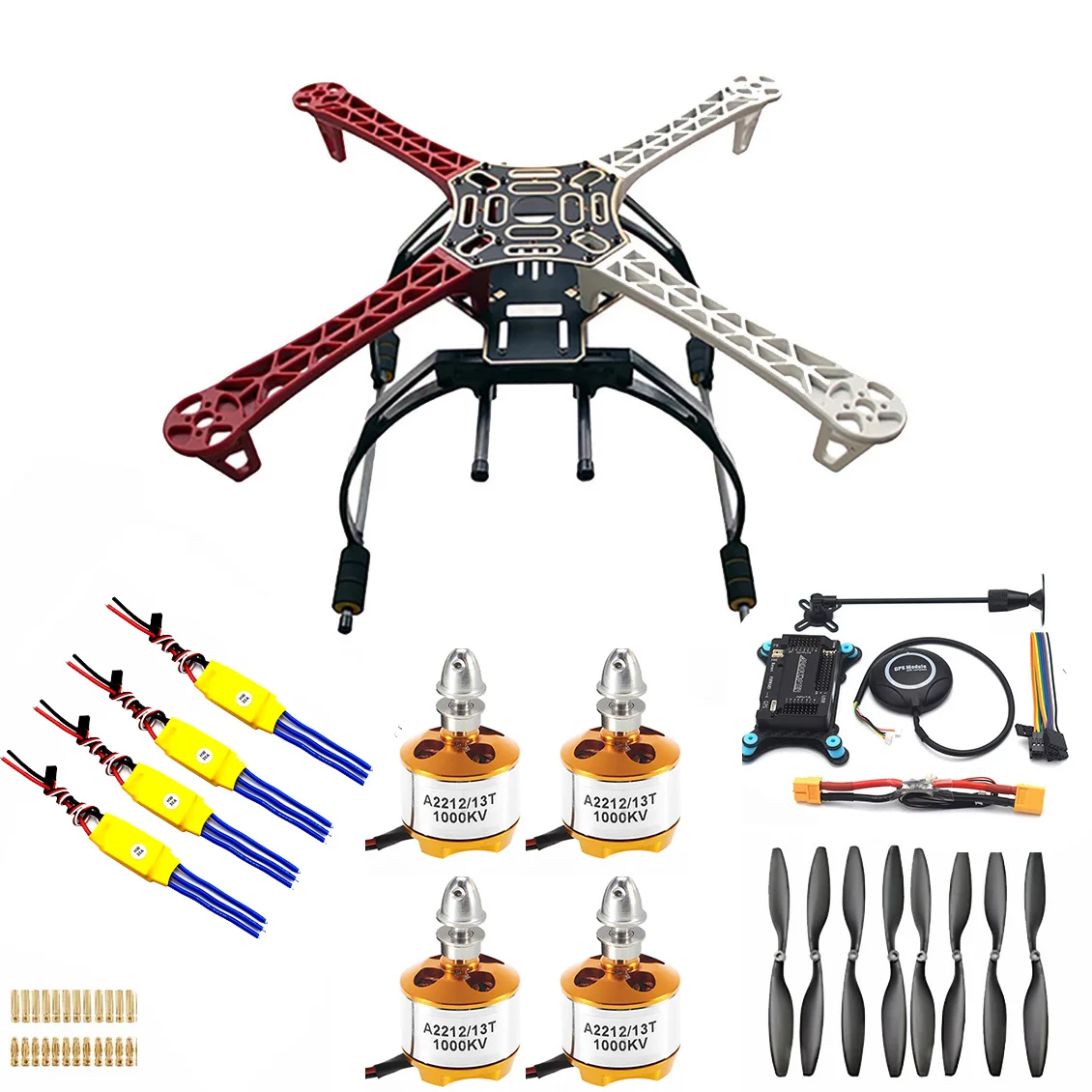 

F450 450mm Multicopter Frame APM 2.8 Flight control with 7M GPS Power Module & 2212 920KV/1000KV Motor & 30A Simonk ESC Kit