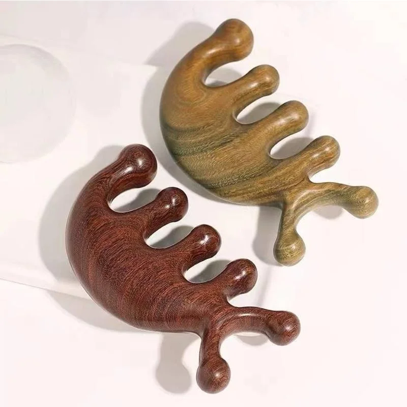 Description Picture 5 of itemMultifunctional Sandalwood Meridian Massage Comb Handmade Wooded Hair Comb Head Scalp Scraping Pressure Relief Relaxation