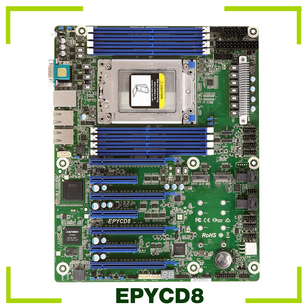 

For ASRock Rack Server Workstation Motherboard Socket SP3 (LGA4094) DDR4 SATA3 PCIe3.0 7002/7001 Series Processo EPYCD8