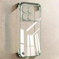 Electroplated Transparent Ultra-Thin Frameless Phone Case - Hard Protective Cover Shell for Redmi K70E (Green)