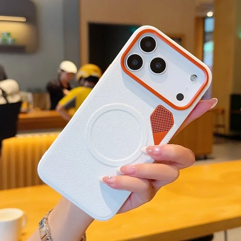 Enhanced Magnetic Phone Case with High-Quality PU Leather and CPU Cooling for Business Professionals