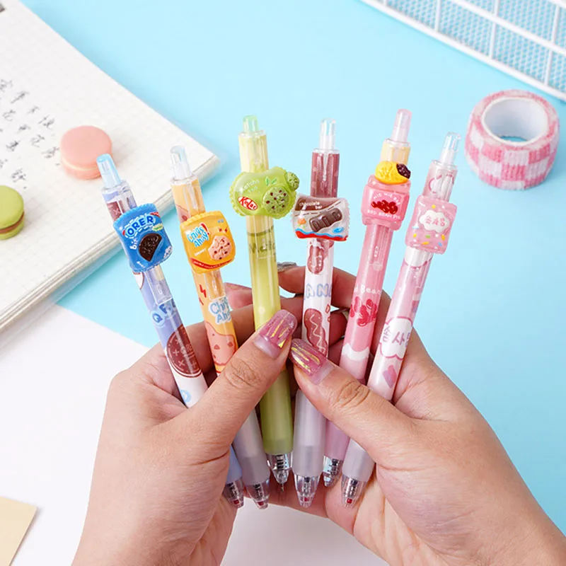 

36 pcs/lot Creative Cookies Erasable Gel Pen Cute 0.5mm Blue Ink Neutral Pens Stationery Gift Office School Supplies wholesale