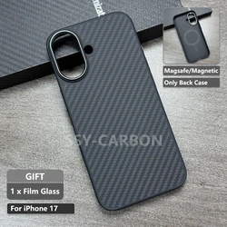 Premium Real Carbon Fiber Aramid MagSafe Magnetic Case - Durable Armor Cover - Carbon Fiber (For 17 Case)
