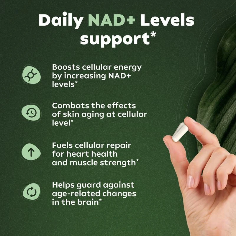 NAD+ Supplement Capsules 3Bags Liposomal Nicotinamide Riboside 900mg Resveratrol Protect Blood Vessels Skin Health Care