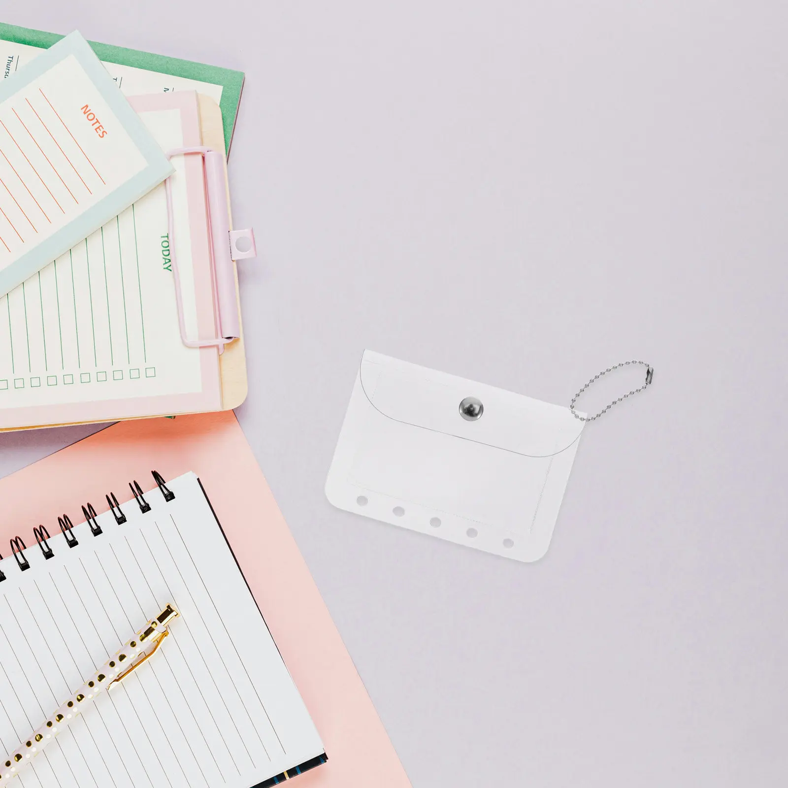 4개입 바인더 포켓 투명 미니 방수 루즈리프 5홀 버클 현금 동전 정리함 사진 슬리브 저널 예산 관리용