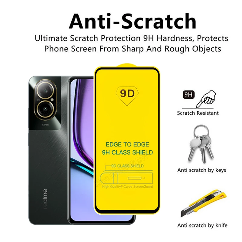 Premium 9D Full Cover Tempered Glass Screen Protectors (1-5 Pack)