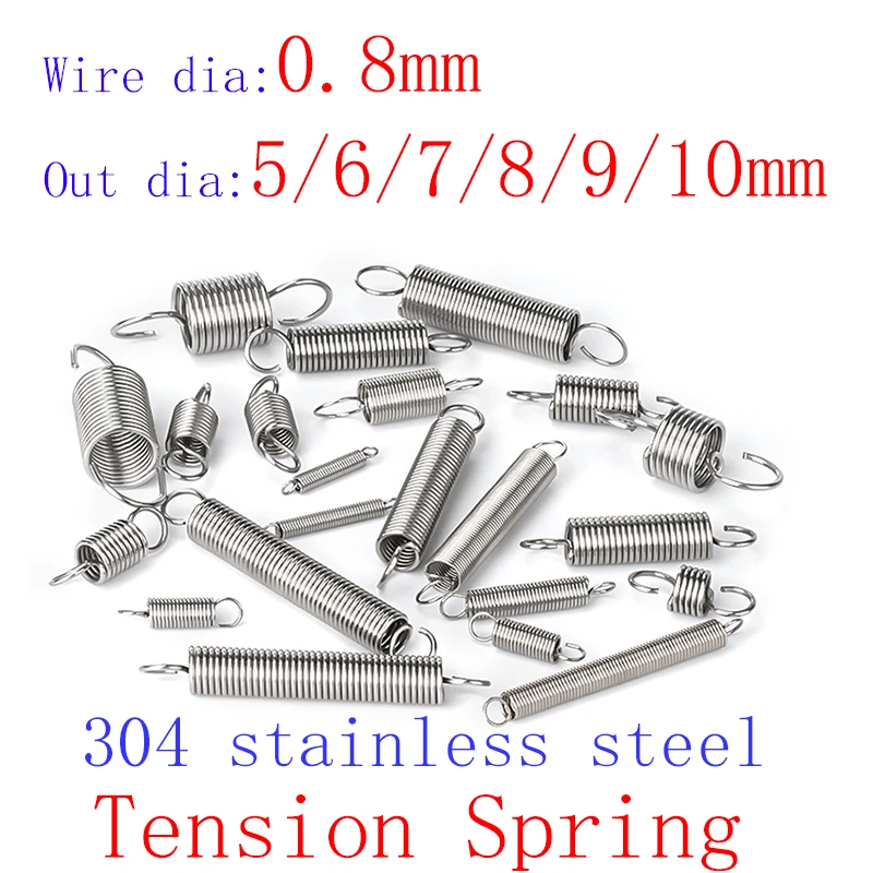 08mm304stainlesssteelTensionspringwithOhookextensionspring