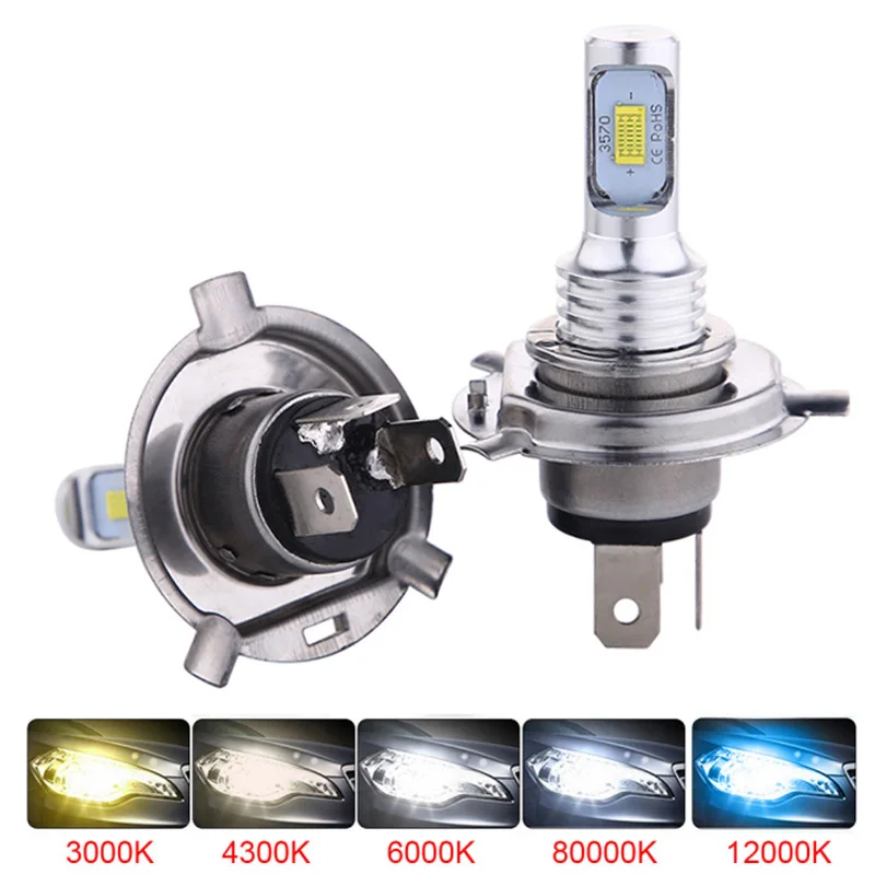 

2Pcs LED CSP Car Headlight 6000K Super White H4 H7 H8 H11 H9 9005 HB3 9006 HB4 Lights Auto Driving Running Fog Lamp 12V 20000LM