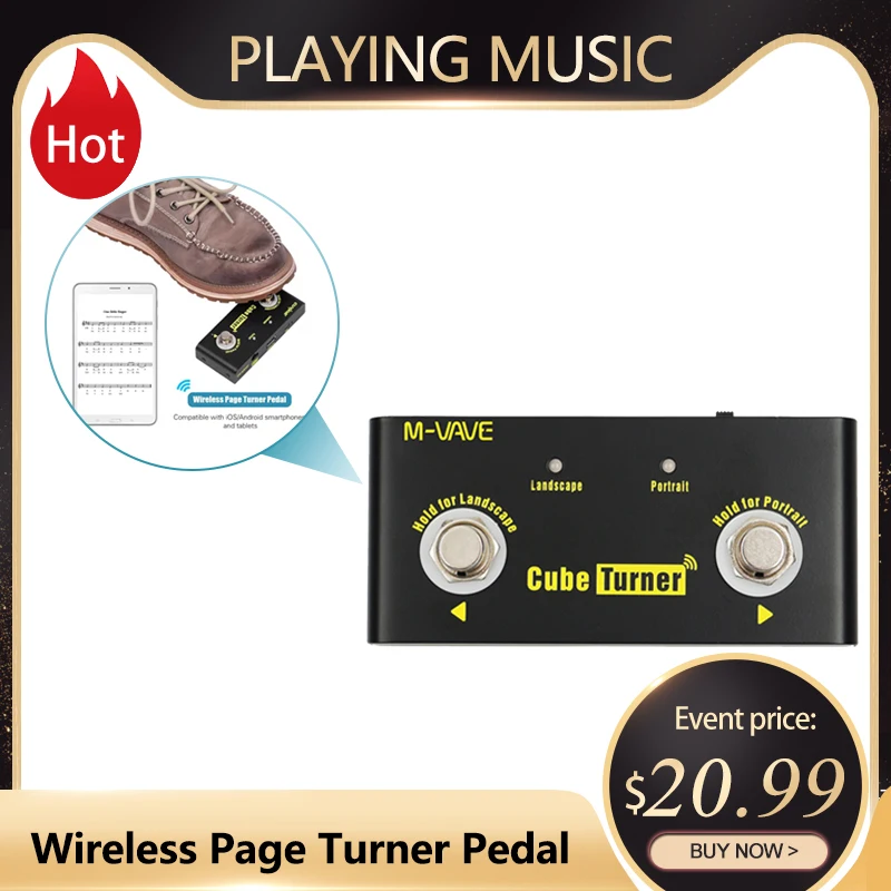 MVAVECubeTurnerWirelessPageTurnerPedalSupportsLooper