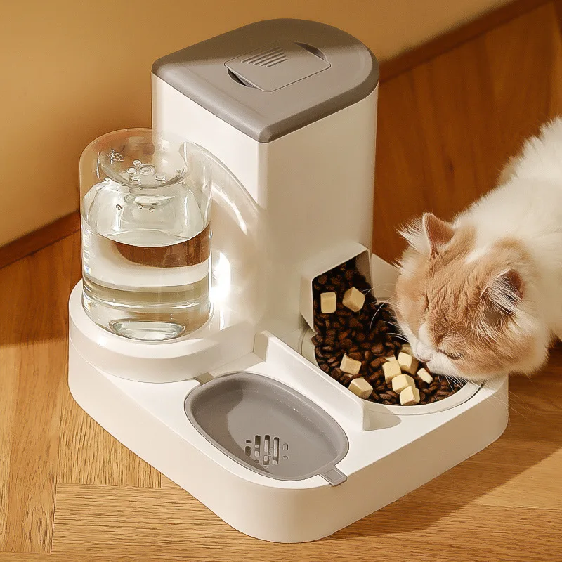 

Cat Feeder and Water Dispenser Set Automatic Pet Feeding Bowl Cat Feeder and Water Dispenser 2 in 1 Design Cat Feeding Bowl