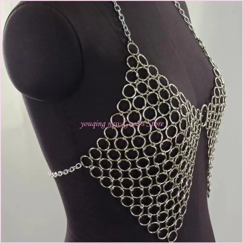 Stylish Adjustable Body Chain Jewelry With Small Hoop Rings Portable for Beach Parties and Music Festivals