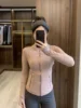 LULU FLORA New version of gold zipper slimming jacket yoga stand up collar jacket slim fit quick drying sports thin version