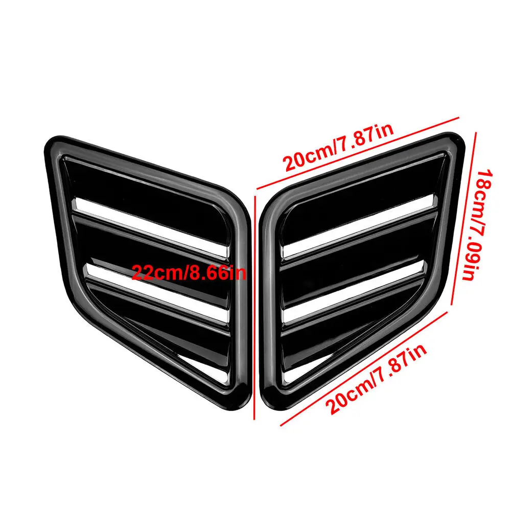 Engine Hood Vent 2X hood vents For Renault Megane 3 RS Clio MK4 2010-Louvers Air Scoop Bonnet Vent Cover Air Intake Cover Glossy Black