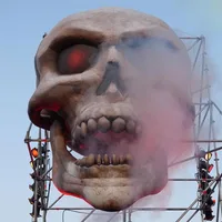 Printed Giant Inflatable Skull Head with Lights Outdoor Hanging Ghost Skeleton Air Model Toy For Halloween Festival Decoration 1