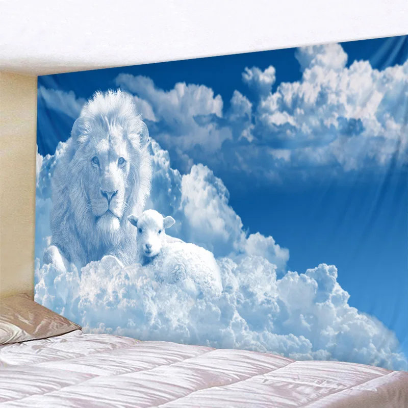 

Тонкое пляжное полотенце с изображением неба и облака, искусство, Звездный волк, луна, полиэстеровое одеяло для йоги, богемное Психоделическое украшение для дома