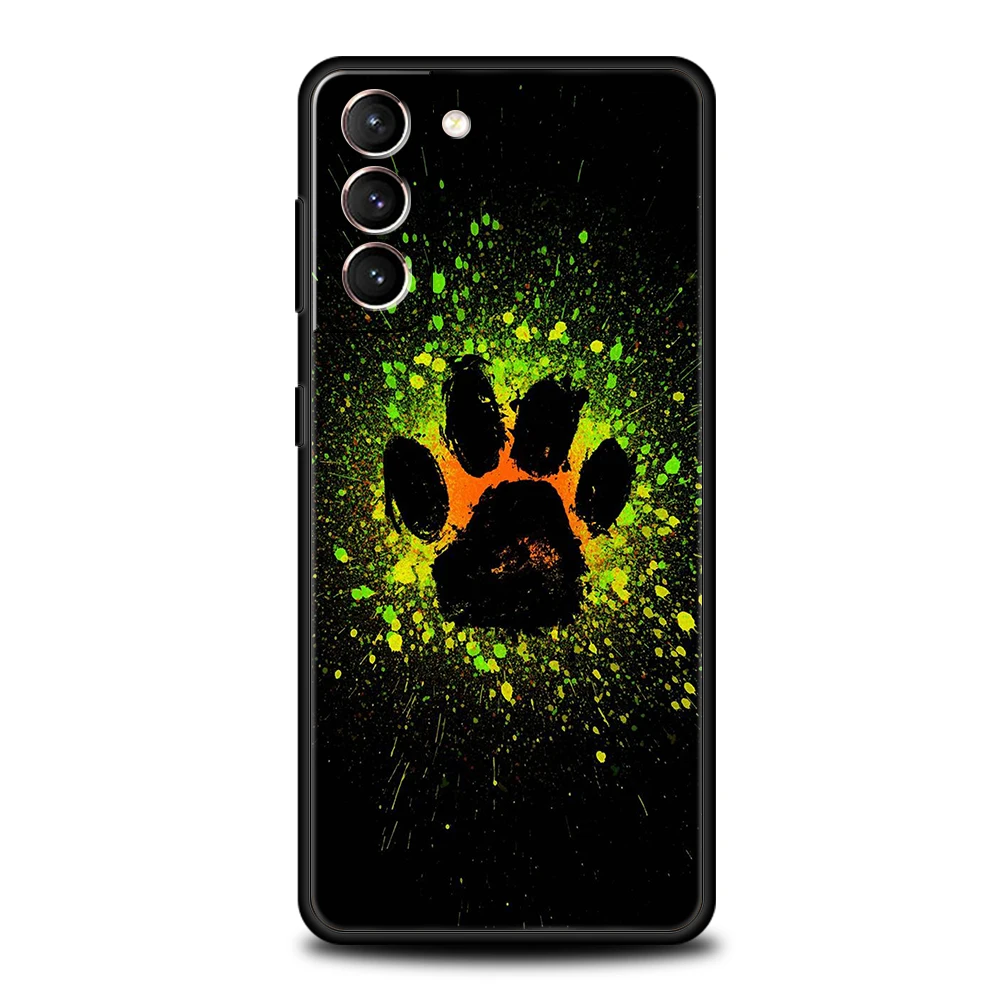Hund Fußabdruck Pfote süße Handyhülle für Samsung Galaxy S24 S23 S22 S20 S21 FE Ultra S10 S10E S9 S8 Plus 5G Silikonhülle Capas – Detail 2
