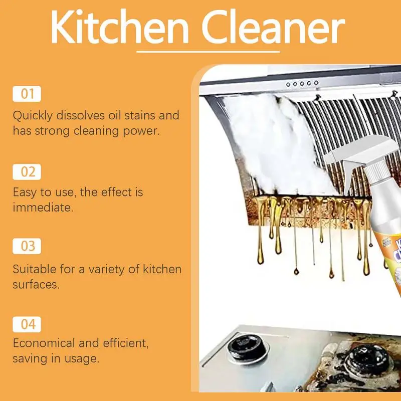 Kitchen Cleaner Spray Multipurpose Degreaser Foam Cleaning Spray Multi-Surface Cleaner Kitchen Grease 60ml