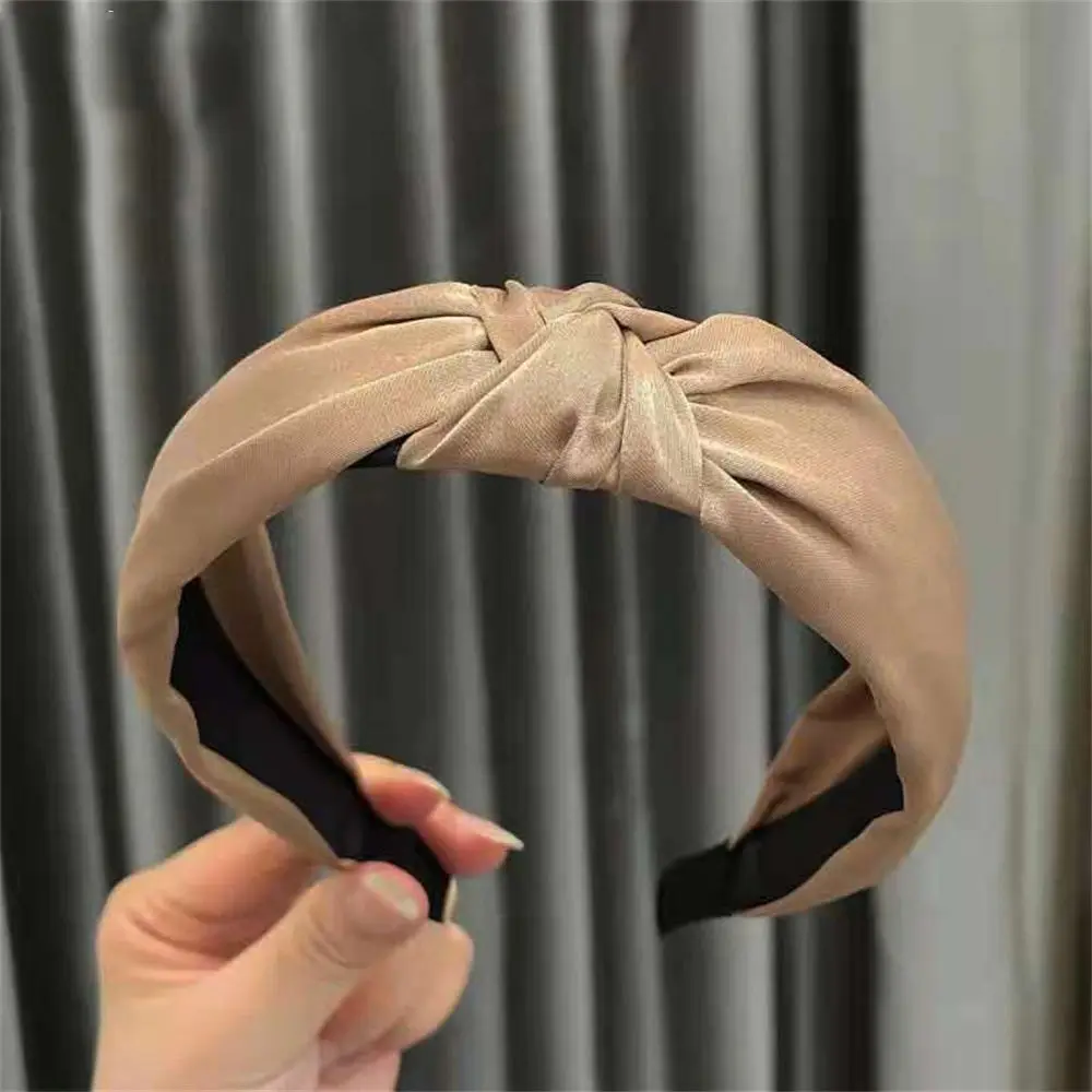 Mode waschen Gesicht Stoff Stirnband Make-up Satin Kopfband Haar bänder Haarschmuck Kreuzknoten Haar bügel – Detail 8