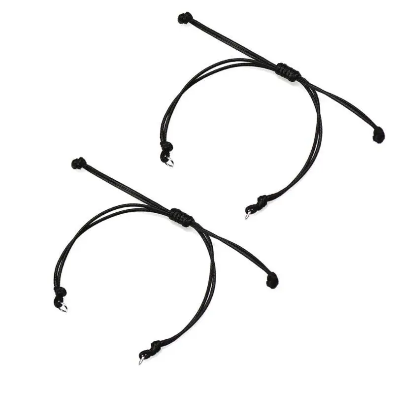 A52E 2 Stück farbiges Wachsfaden-Armband, handgefertigtes geflochtenes Armband, böhmischer Schmuck