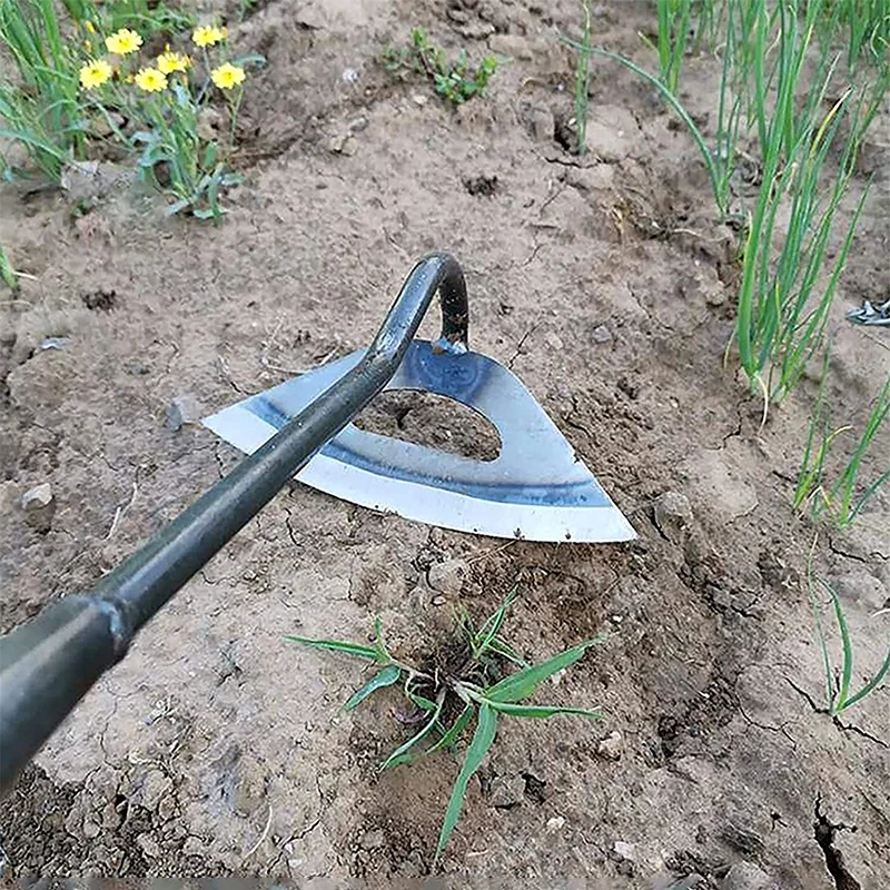 1PC, All-steel Hardened Hollow Hoe, Handheld Weeding Rake, Planting Vegetable Farm Garden Agriculture Tool Weeding Accessories 4