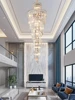 Long Crystal Staircase Gold Chandelier Modern Loft Crystal Lamp Luxury Villa Hotel hall Living Room Large Chandelier Home Decor 5