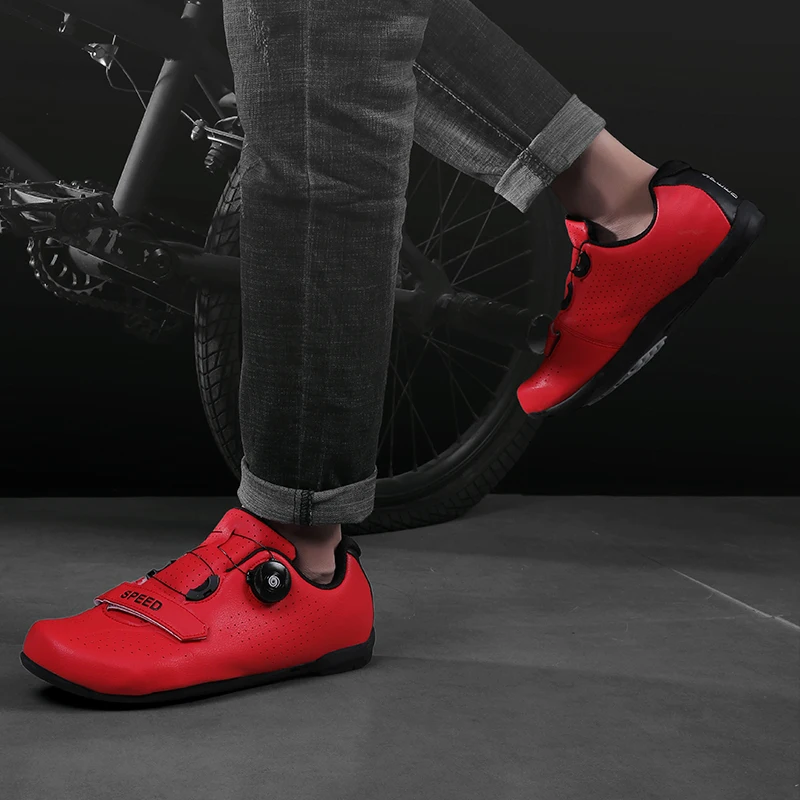 Popular Adult Bicycle Sport Training Shoes Green Red White Female Athletic Cycling Sneaker Light Weight Male Riding Cycle Shoes