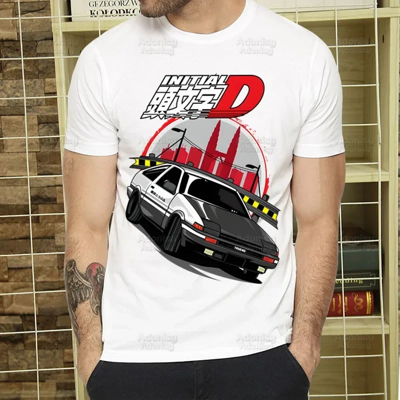 

Initial D T Shirt Men Retro Washed Tops Tees Harajuku AE86 Drift Tshirt Hip Hop Male Fujiwara Tofu JDM Japanese T-shirts