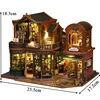 DIY Wooden Miniature Model Kit Twilight Book City Casa Doll Houses 3D Puzzle Dollhouse With Furniture for Friends Christmas Gift 6