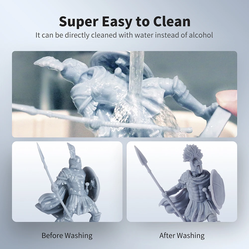 Anycubic Water-wash Resin+ para Impressora Lcd 3d Lavável em Água Alta Precisão Baixo Odor Baixa Viscosidade Material de Impressão 3d - Imagem 2