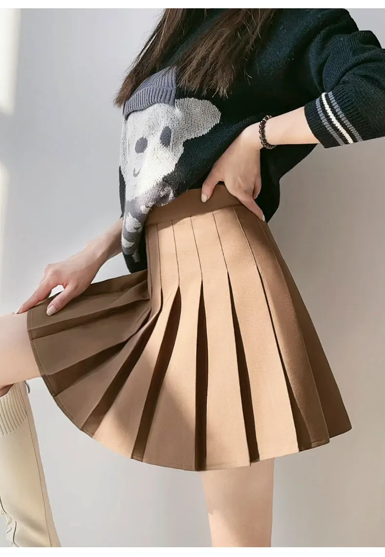 

Pleated Skirt Female High Waist Slim Skirt Korean Style White Skirt Harajuku Skirt Women Skirt Mini Skirts Sexy Black Skirt