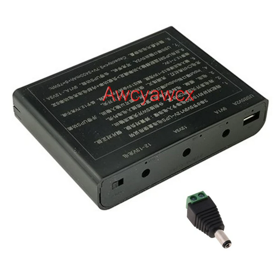 12V 9V 5V USB DC 6x 18650 Batteries UPS DIY Power Bank Box Charger for Cellphone WiFi Router LED Light Security Camera CCTV LCD