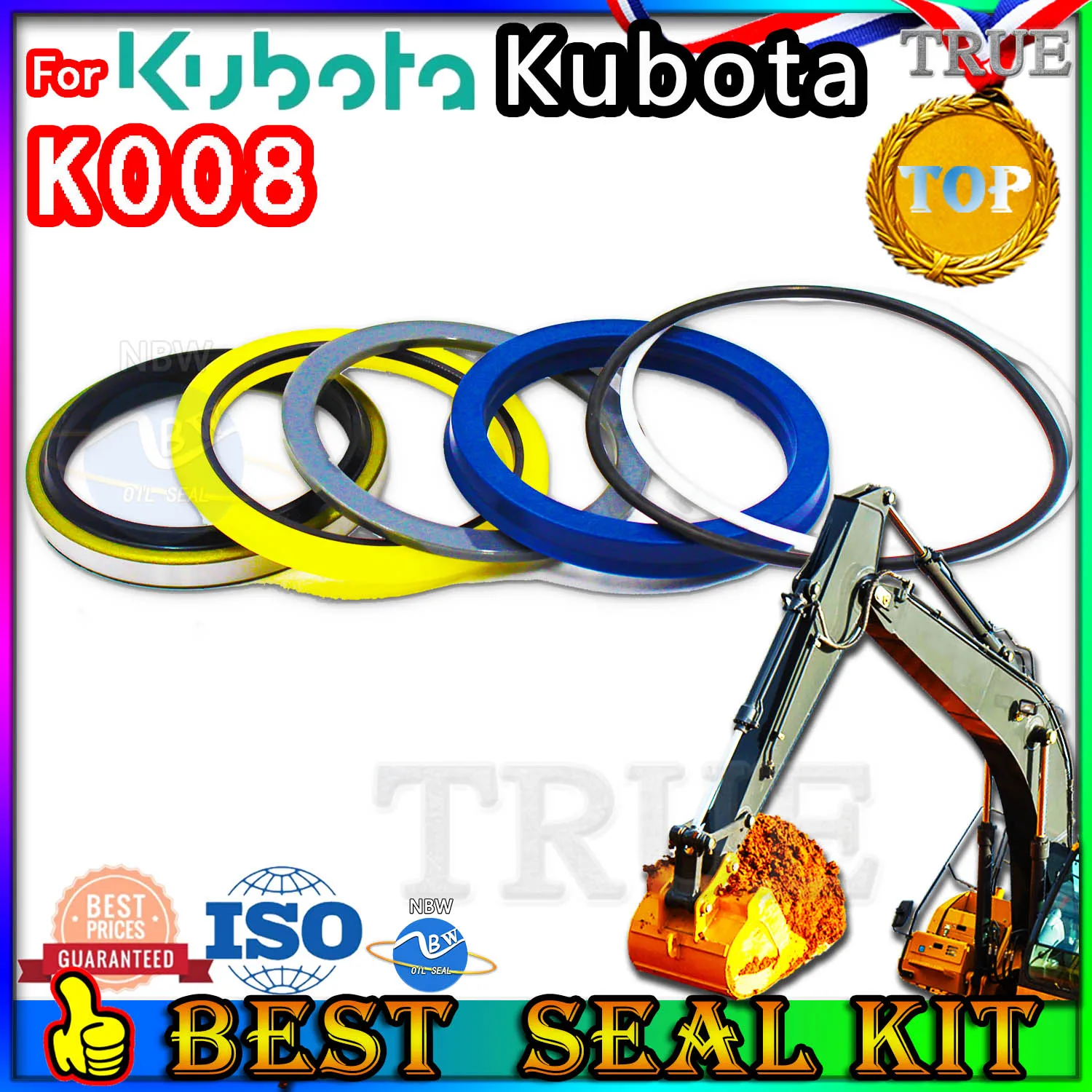 

For Kubota K008 Oil Seal Repair Kit Boom Arm Bucket Excavator Hydraulic Cylinder Set Pack Heavy Master Excavating Machinery Dust