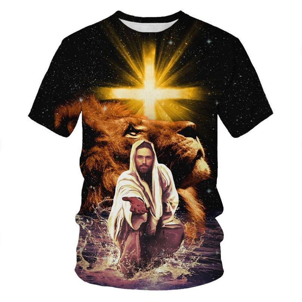 Cross Lion 3D Print Tee 3